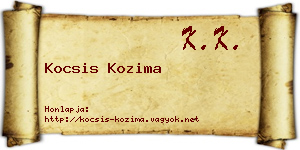 Kocsis Kozima névjegykártya